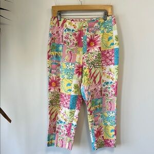 Harris Wallace Sz Large Floral Patchwork Capris